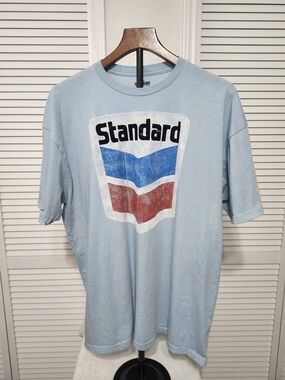 Logo Light Blue Short Sleeve Tee - Men